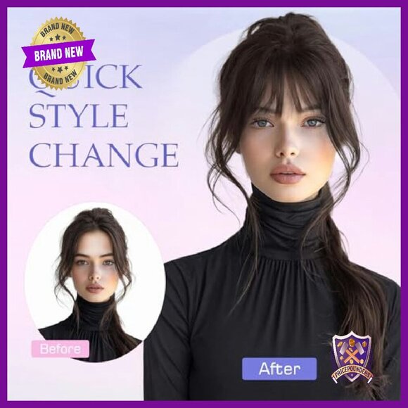 Human Hair Clip On Bangs 8 Inch 360 Coverage Topper For Thinning Hair main image 5